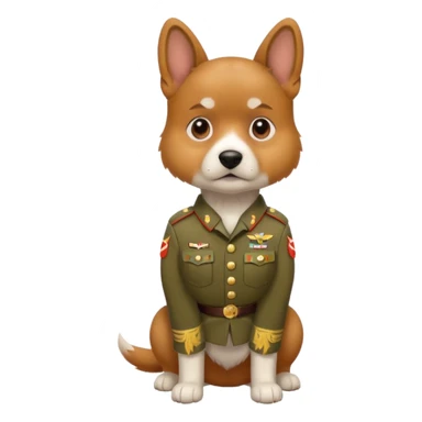 A dog in an army uniform  sticker
