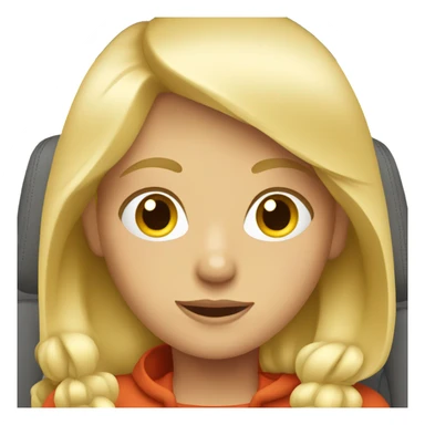 blonde girl in car interior sticker