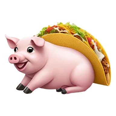 a pig eating taco bell  sticker