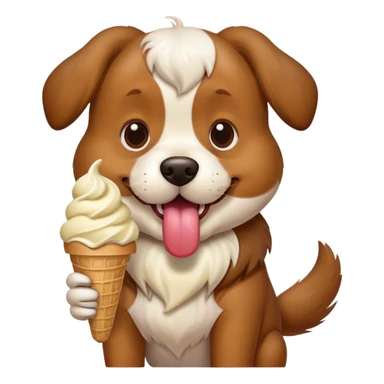 Dog eat ice cream sticker