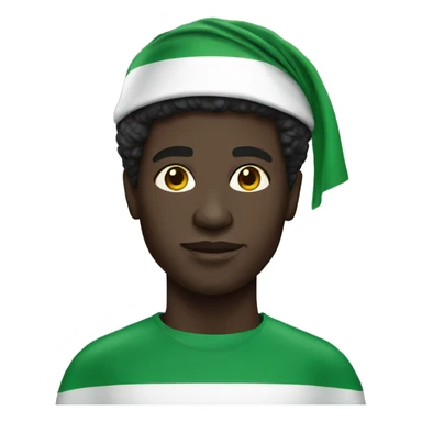 Black skinned man with Nigeria flag sticker