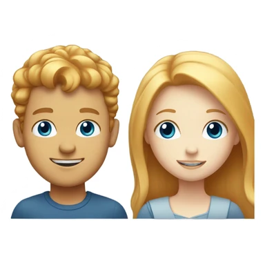 pale ginger boy and blue eyed blonde girl sticker