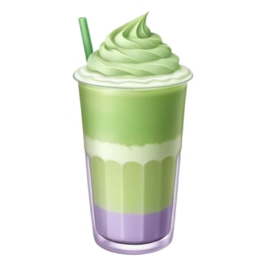 Lavender and light green layered iced matcha latte sticker