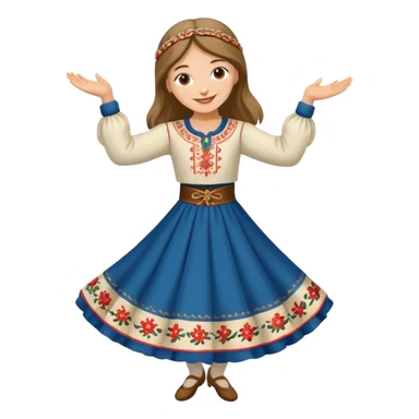 Girl Serbian orthodox folklore dancing with nosnja  sticker