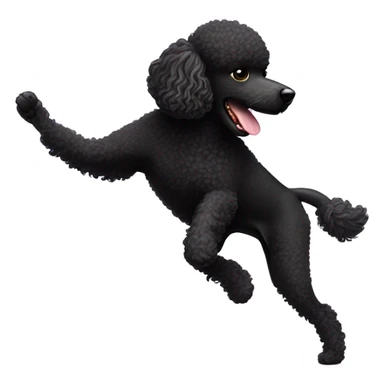 Black miniature poodle playing ultimate frisbee sticker