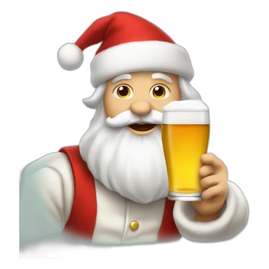 Père Noël qui offre un verre de bière à un enfant comme cadeau sticker