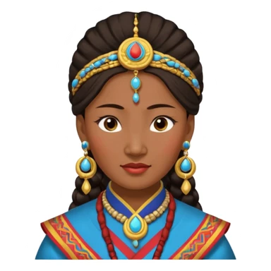 ancient mogolian woman with earrring sticker