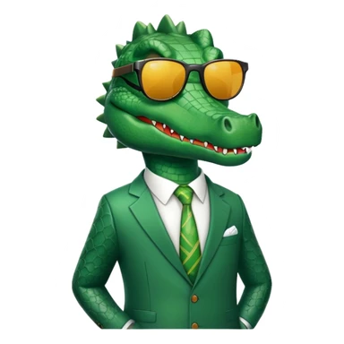 Crocodile with sunglasses and suit sticker