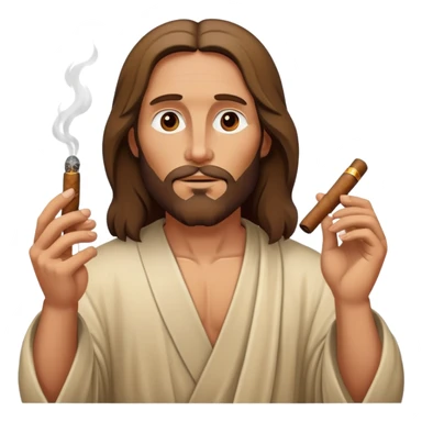 Meditating Jesus Christ smoking a cigar sticker