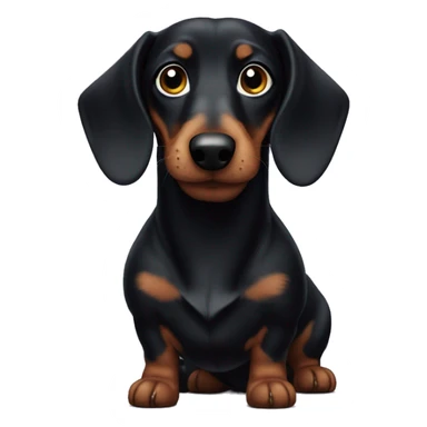 Fluffy black dachshund face sticker