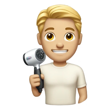 White Male god using a hair dryer  sticker