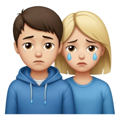 boy and girl heart break sticker