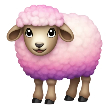Pink ombre full body sheep with glitter sticker