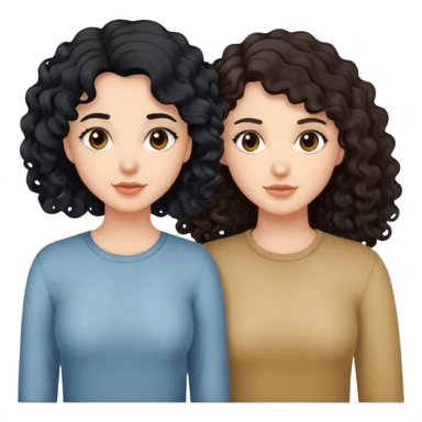 Brunette and black hair bestie they all whitr the black hair is curly and the brunette is wavy  sticker