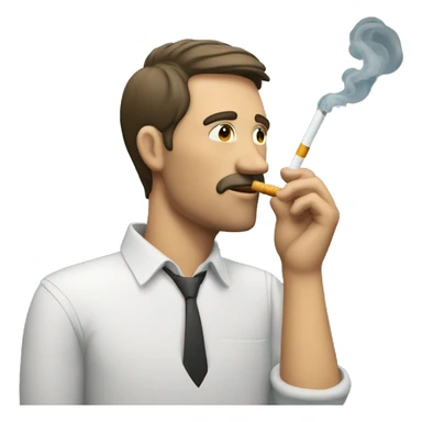 un homme qui fume une cigarette  sticker
