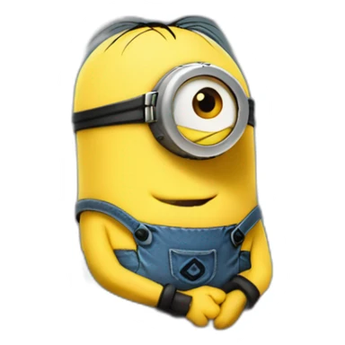 minion cute hugging log sticker