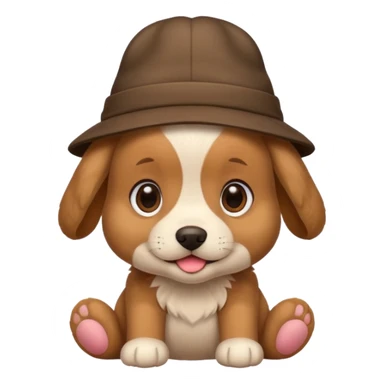 puppy dog with hat  sticker