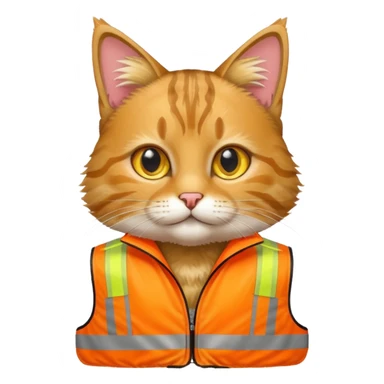 tabby cat in hi-vis clothing sticker