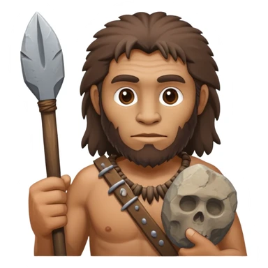 Cro-Magnon early human with primitive features and stone tools sticker