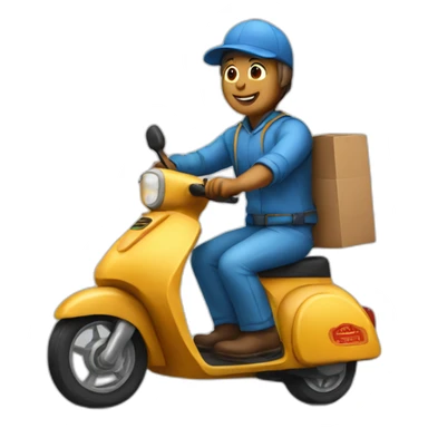 pizza delivery in scooter sticker