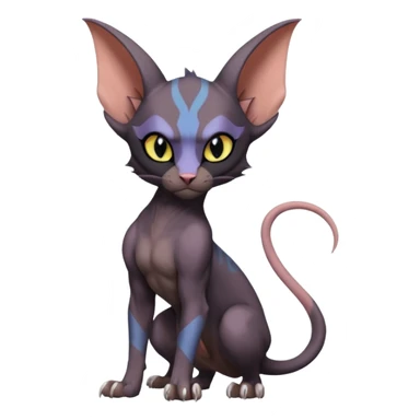 Noivern-Sphynx-Noibat-Torracat-Lykoi-fusion sticker