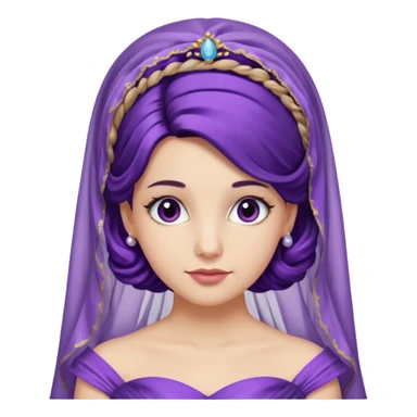 Odysseus' wife Penelope Greek myth purple clothing half updo veil sticker