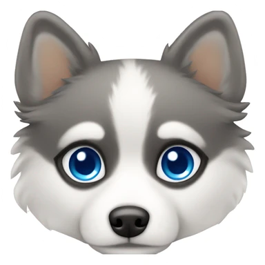 Pomsky with blue eyes sticker