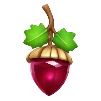 sparkling ruby Acorn with stem  sticker