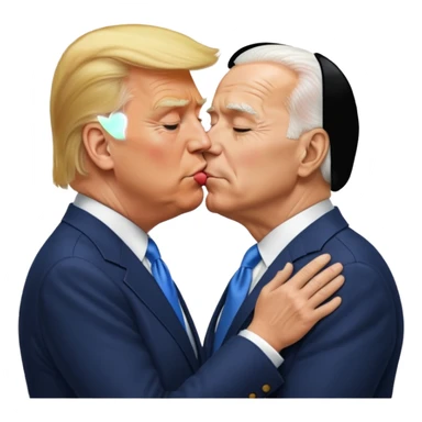 trump and biden kissing sticker