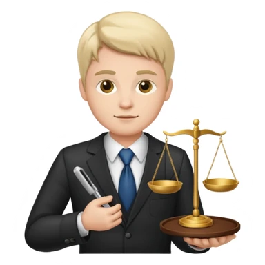 Lawyer holding a scale sticker