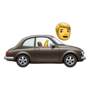 une homme en voiture décapotable qui boit un coca sticker