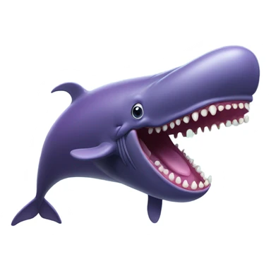 purple sperm whale with open mouth sticker