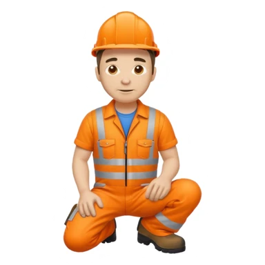engineer hi-vis orange overalls on the floor sticker
