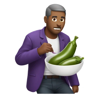Man eating an eggplant  sticker