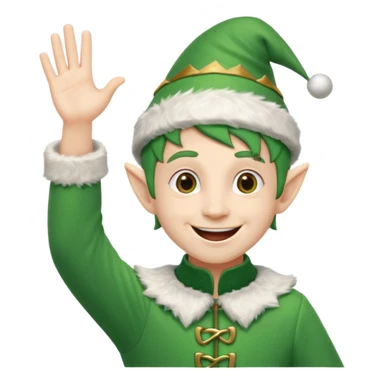 DUENDE NAVIDEÑO SONRIENDO CON DIENTES Y MANOS ARRIBA ANIMANDO sticker