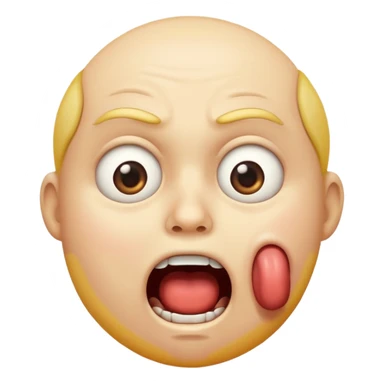 Emoji choking itself at its throat with eyes rolled back sticker
