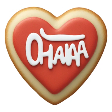 Red cookie heart with ohana sticker