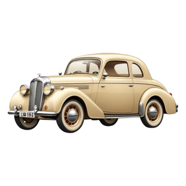 Beige retro car sticker