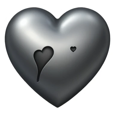Charcoal metallic heart  sticker