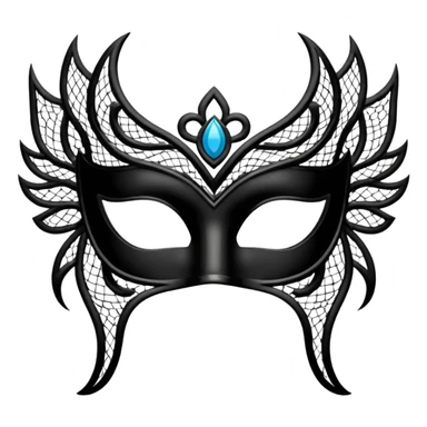 Un masque de balle masqué en dentelle noir sticker