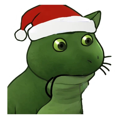 gato naranja con gorro de navidad  sticker