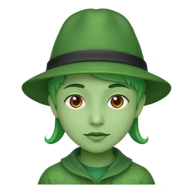 people with green hat sticker