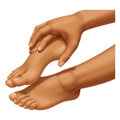 a hand is grabbing a foot sticker