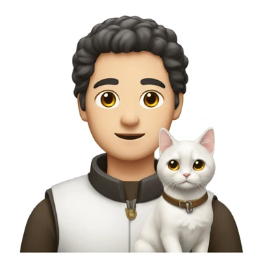 À sheperd german with a White cat with a Little of black color sticker