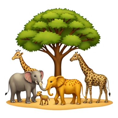 the big five - a lion, leopard, elephant, buffalo and giraffe sticker