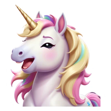 Cinematic Cute Yawning Unicorn Pony Portrait Emoji, Head tilted slightly with a dramatic, wide-open yawn, showcasing a petite, softly glowing form with a gently drooping mane, a subtle, shimmering horn and sleepy, half-closed eyes, Simplified yet irresistibly adorable features, highly detailed, glowing with a soft, cozy pastel glow, high shine, relaxed yet expressive, stylized with a dash of whimsical enchantment, soft glowing outline, capturing the essence of a drowsy yet affectionate unicorn pony that appears ready to stretch and yawn its way off the screen! sticker