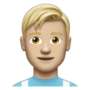 Realistic Erling Haaland wearing Manchester City football shirt sticker