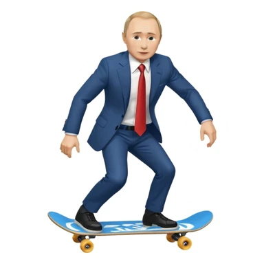 putin riding skate board sticker