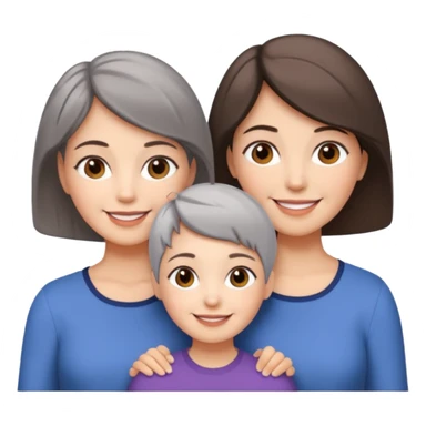 A mum with short Gray hair and her two adult daughters with brown hair sticker