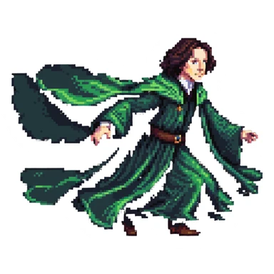 Snape with billowing robes chasing Harry Potter sticker